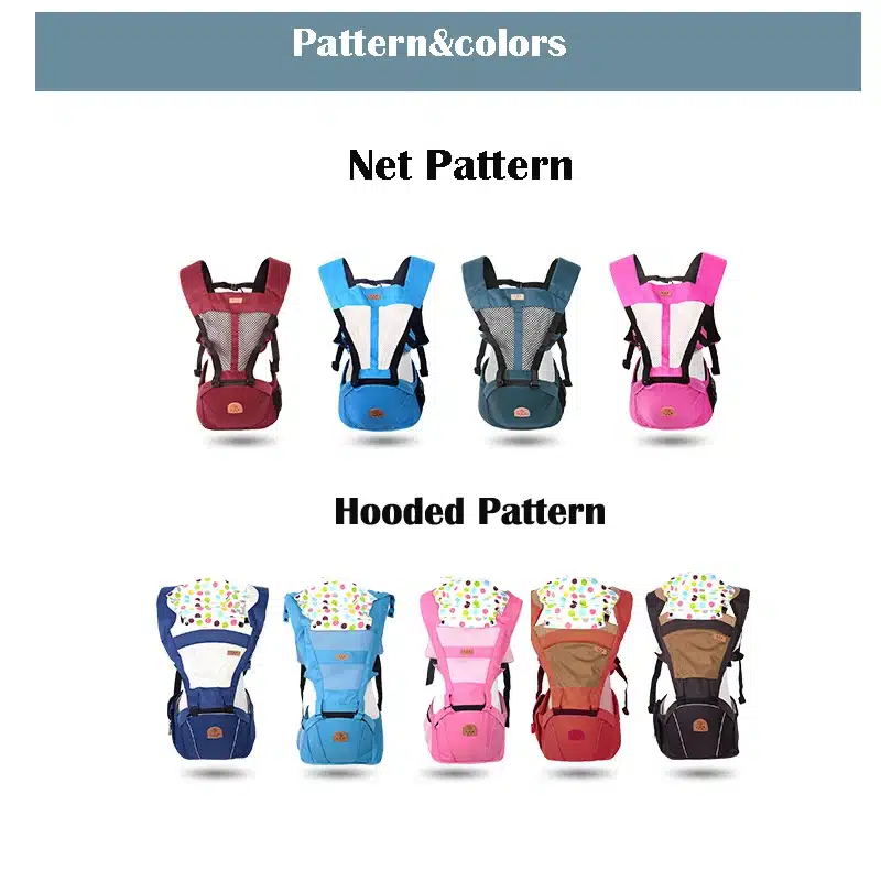 2 In 1 Ergonomic Baby Carrier Multifunctional Baby Sling 4 Seasons Breathable Hooded Kangaroo For 3 To 30 Months child 13