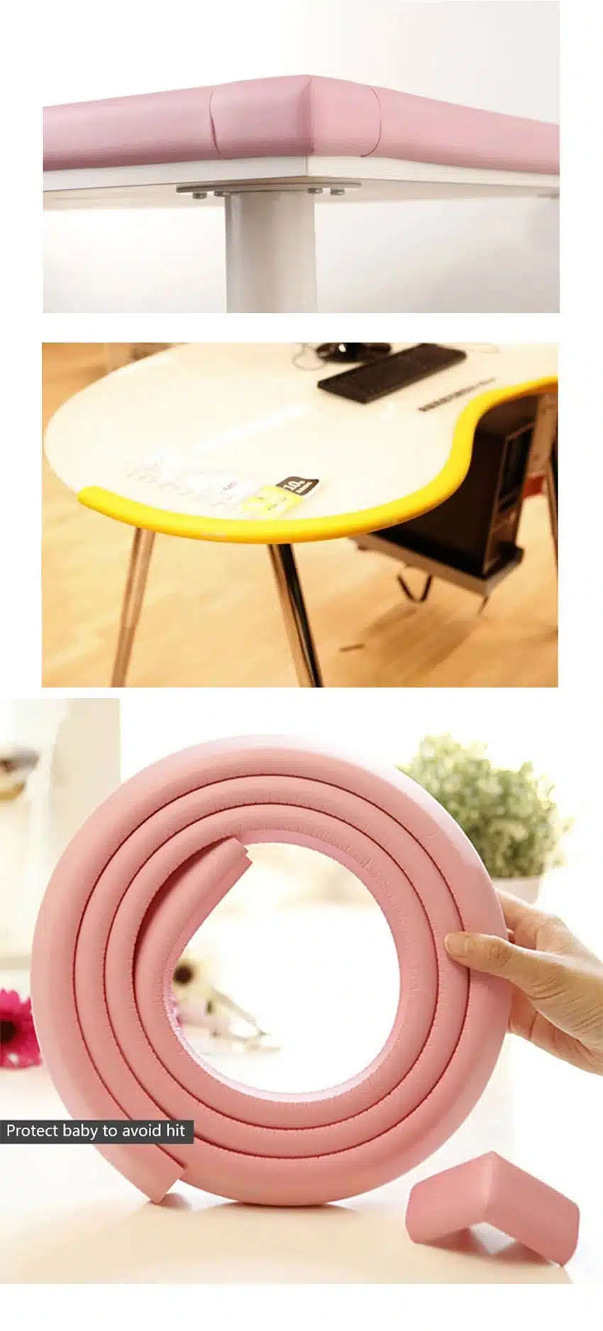 Children Protection 2M Length Table Guard Strip Baby Safety Products Glass Edge Furniture Corner Protection of Children Jamming 12
