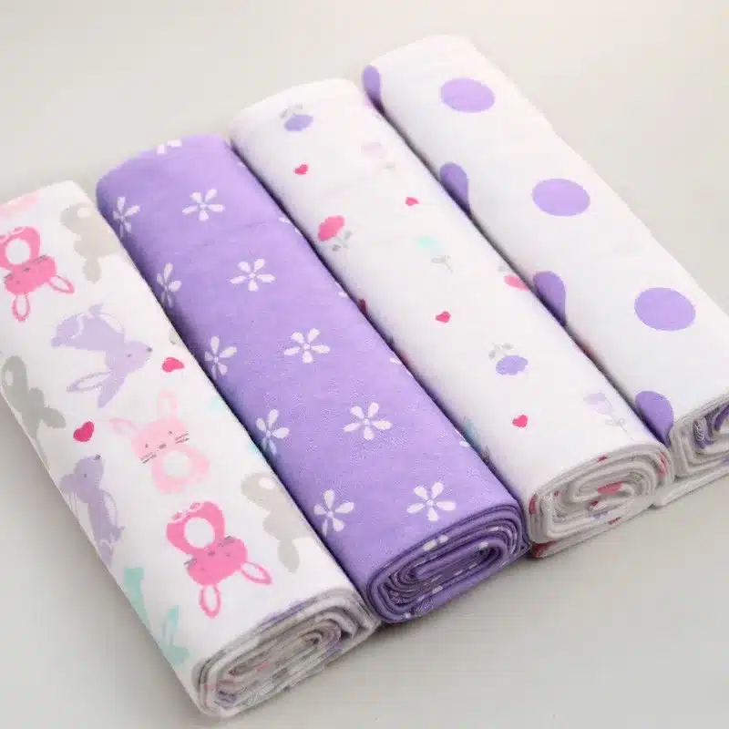 NEW color 4pcs/pack 100%cotton flannel baby blanket receiving newborn colorful cobertor baby bedsheet supersoft blanket 76x76cm 19