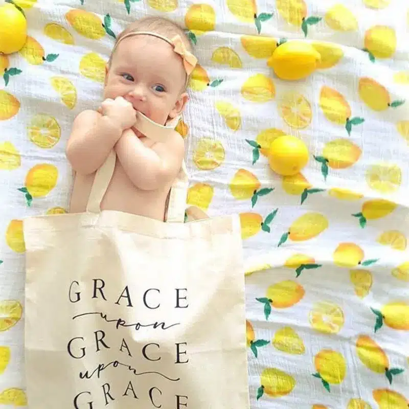INS Hot Baby Blanket NewbornSwaddle 120x120cm Super Soft Breathable Multi-Use Muslin Cotton Wrap Lemon Cactus Baby Blankets 15
