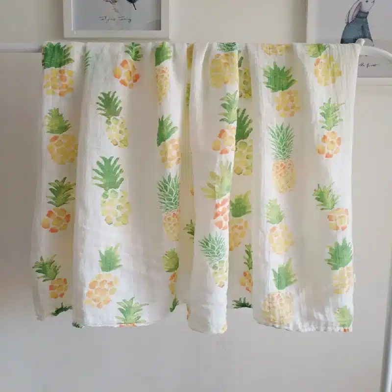INS Hot Baby Blanket NewbornSwaddle 120x120cm Super Soft Breathable Multi-Use Muslin Cotton Wrap Lemon Cactus Baby Blankets 29