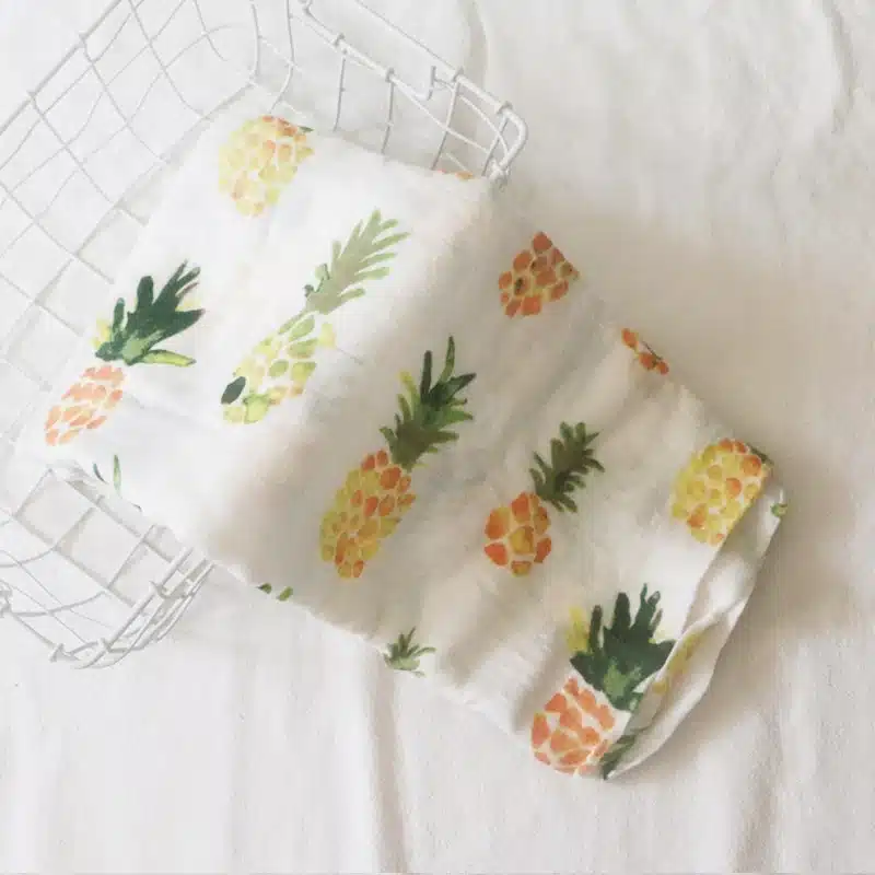 INS Hot Baby Blanket NewbornSwaddle 120x120cm Super Soft Breathable Multi-Use Muslin Cotton Wrap Lemon Cactus Baby Blankets 33
