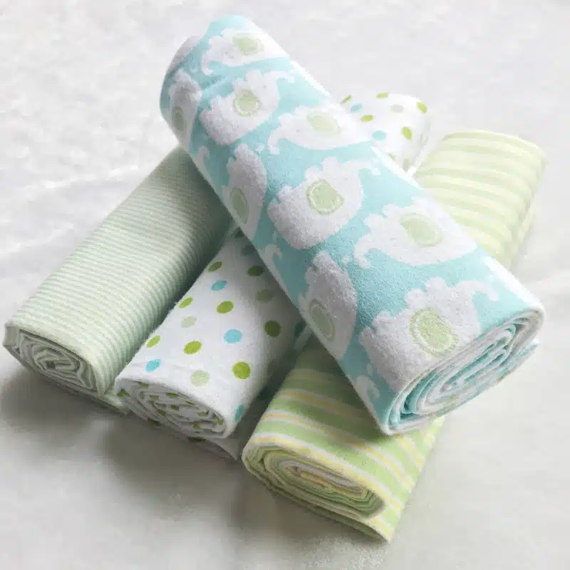 High Quality 4PCS/PACK 100% Cotton Supersoft Flannel Receiving Baby Blanket Swaddle Baby Bedsheet 76*76CM Baby Blankets Newborn 14