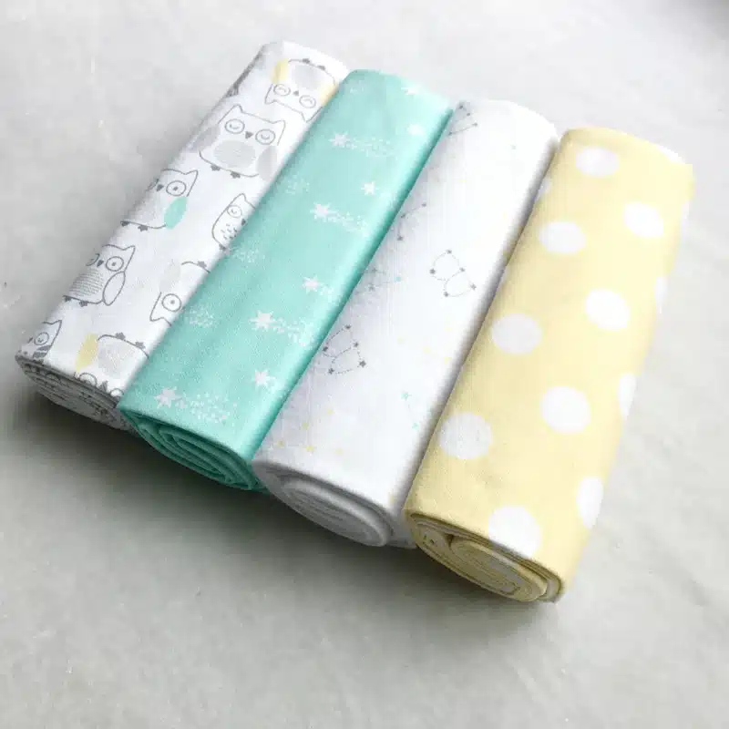 High Quality 4PCS/PACK 100% Cotton Supersoft Flannel Receiving Baby Blanket Swaddle Baby Bedsheet 76*76CM Baby Blankets Newborn 15