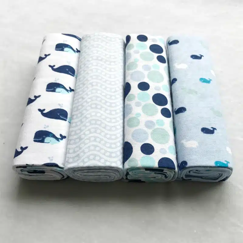 High Quality 4PCS/PACK 100% Cotton Supersoft Flannel Receiving Baby Blanket Swaddle Baby Bedsheet 76*76CM Baby Blankets Newborn 24