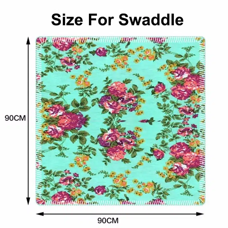 Newborn Swaddle Blanket Headwrap Hospital Swaddled Set Floral Baby Swaddle Set Headband Baby Photo Prop Top Knots 2