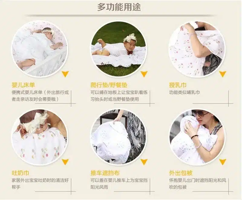 One pack Muslin Baby Swaddling Blanket Newborn Infant 100% Cotton Swaddle Towel Random Delivery 24