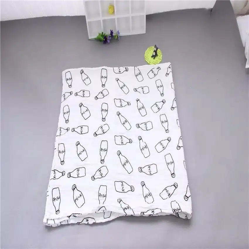 COSPOT Newborn Muslin Blanket Infant 100% Cotton Double Gauze Bath Towel Baby Swaddle Blankets Hold Wraps 120cm*120cm 185g 30C 27