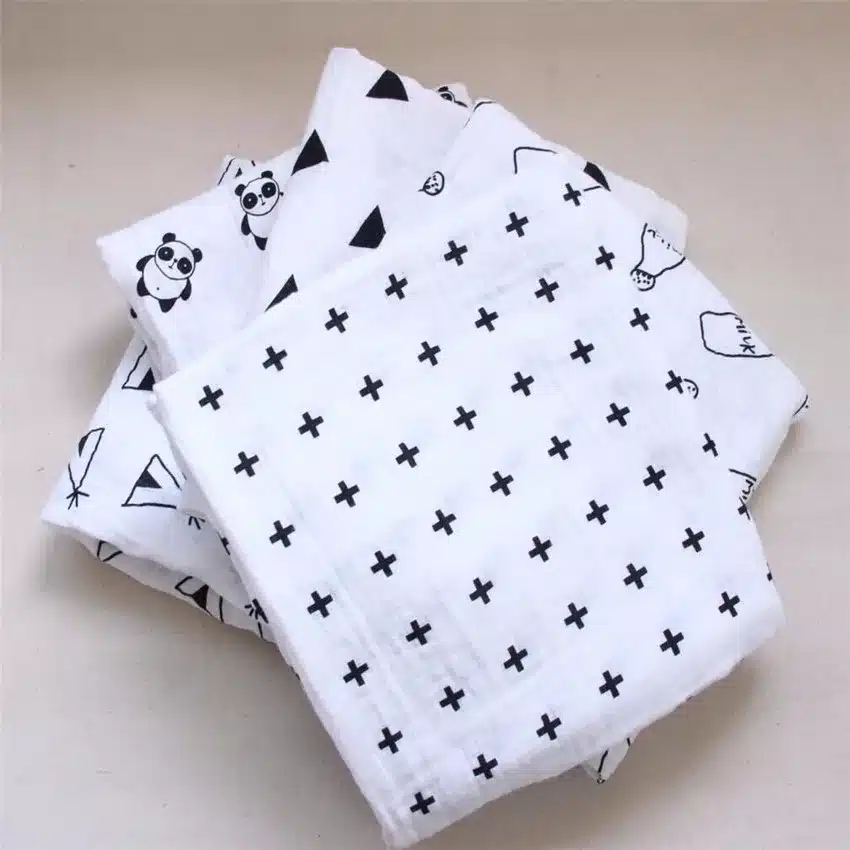 COSPOT Newborn Muslin Blanket Infant 100% Cotton Double Gauze Bath Towel Baby Swaddle Blankets Hold Wraps 120cm*120cm 185g 30C 34