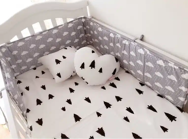 Muslinlife(1pcs bumper only)Fashion hot crib bumper infant bed,baby bed bumper clauds/star/dot/tree,safe protection for baby use 10