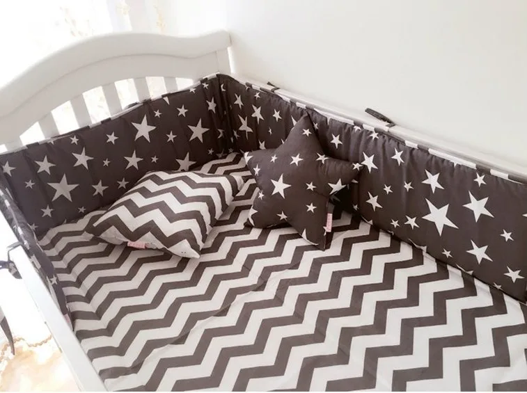 Muslinlife(1pcs bumper only)Fashion hot crib bumper infant bed,baby bed bumper clauds/star/dot/tree,safe protection for baby use 13