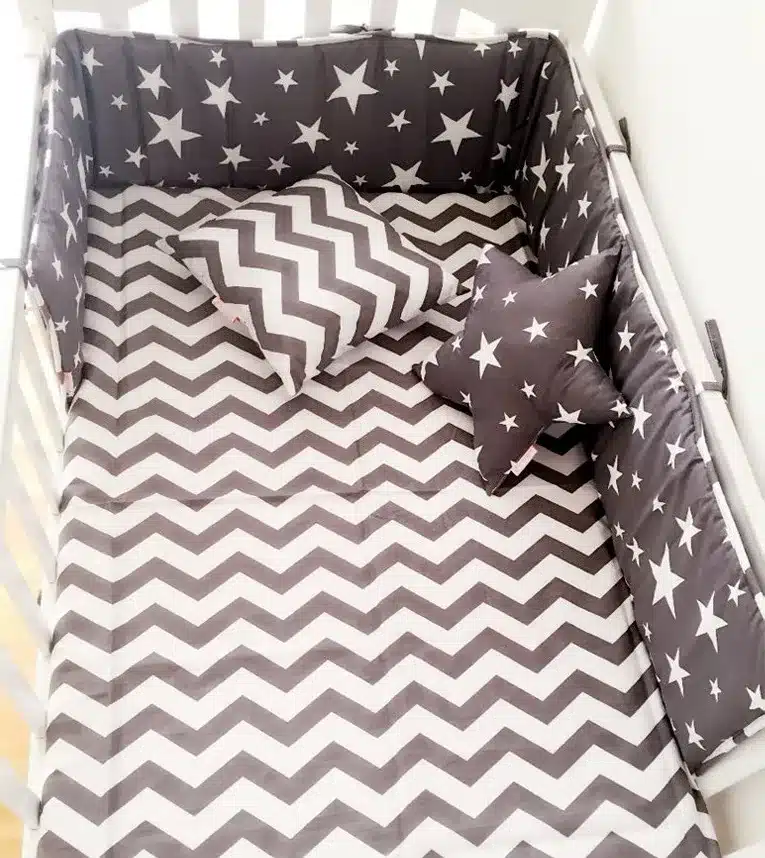 Muslinlife(1pcs bumper only)Fashion hot crib bumper infant bed,baby bed bumper clauds/star/dot/tree,safe protection for baby use 14