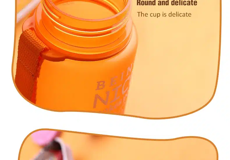 Baby Feeding water bottle Portable no spill Cup My plastic bottle Children`s small kettle with straw Food Grade Slide cover copo 23
