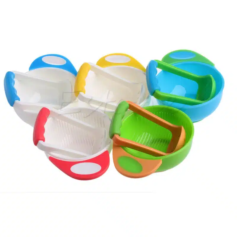 (YAS)Kid baby Learning Dishes Grinding Bowl, Baby Handmade Grinding Fruit Supplement,Children Infant Food Mill Bowl 14