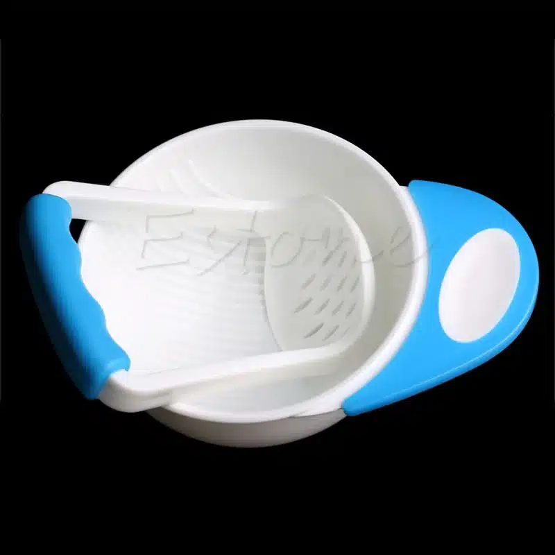 (YAS)Kid baby Learning Dishes Grinding Bowl, Baby Handmade Grinding Fruit Supplement,Children Infant Food Mill Bowl 16