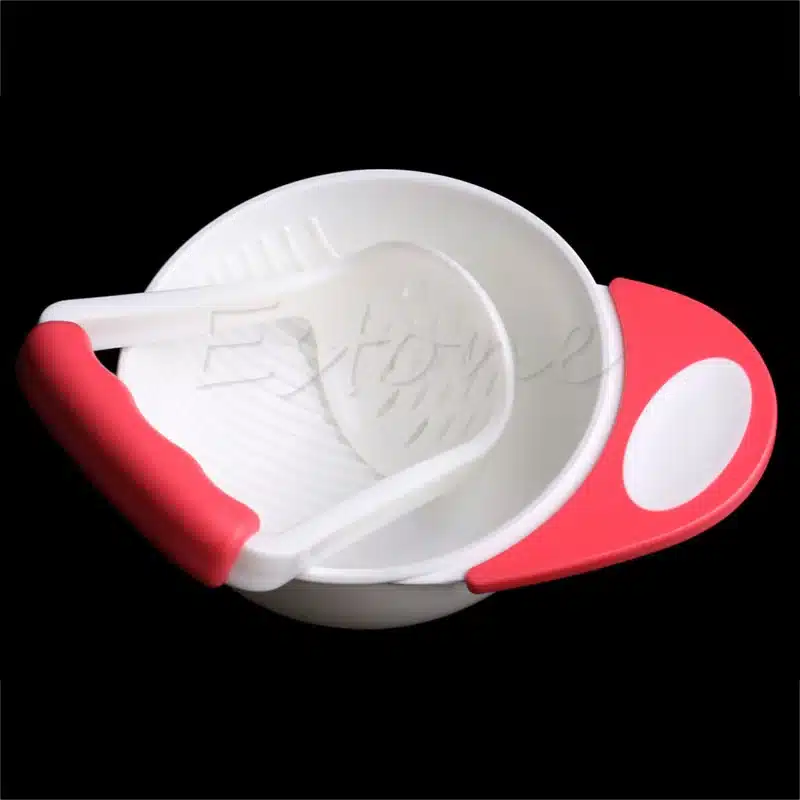 (YAS)Kid baby Learning Dishes Grinding Bowl, Baby Handmade Grinding Fruit Supplement,Children Infant Food Mill Bowl 18