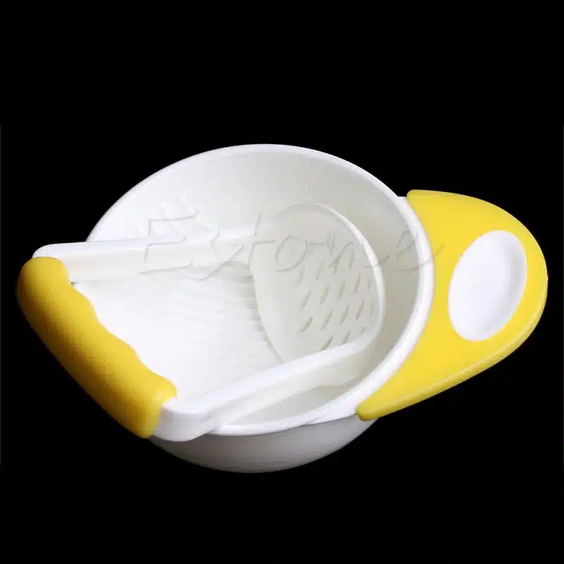 (YAS)Kid baby Learning Dishes Grinding Bowl, Baby Handmade Grinding Fruit Supplement,Children Infant Food Mill Bowl 19