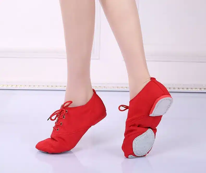Canvas Jazz Dance Shoes Lace-up Soft Split Soles Ballet Dance Shoes Gym Yoga Fitness Karate Shoes Flat Sneakers Free Shipping 21