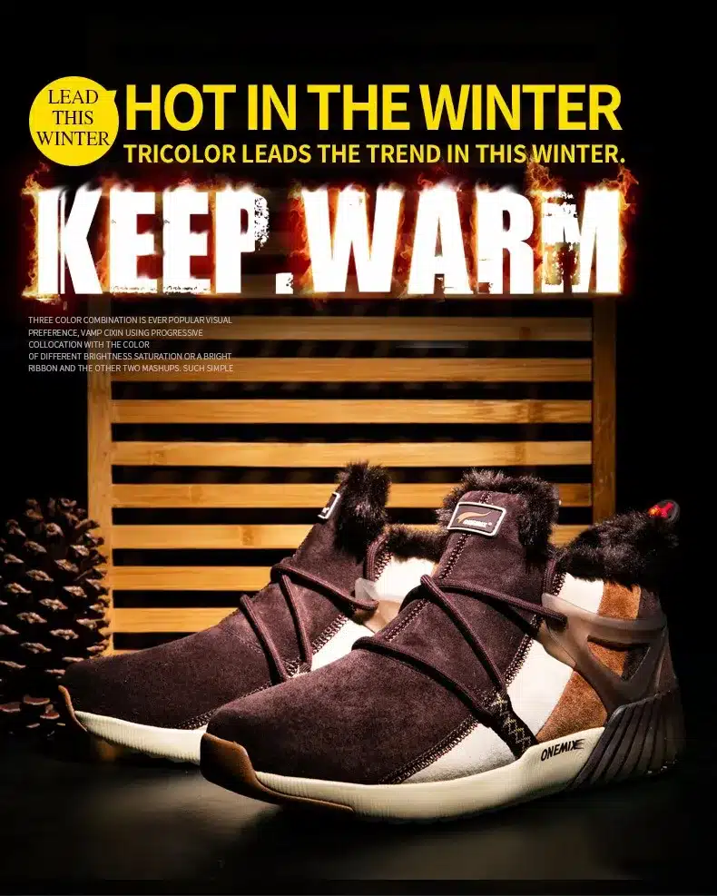 ONEMIX New Winter Running Shoes for women Comfortable Women's boots Warm Wool Sneakers Outdoor Unisex Athletic Sport Shoes women 12