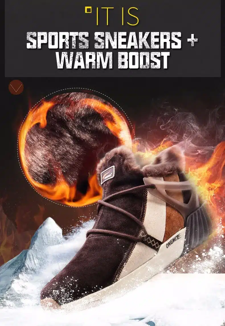 2016 New Winter Women's Snow Boots Keep Warm Sneakers for men Boots Comfortable Running Shoes Walking Outdoor Sport Trainers 12