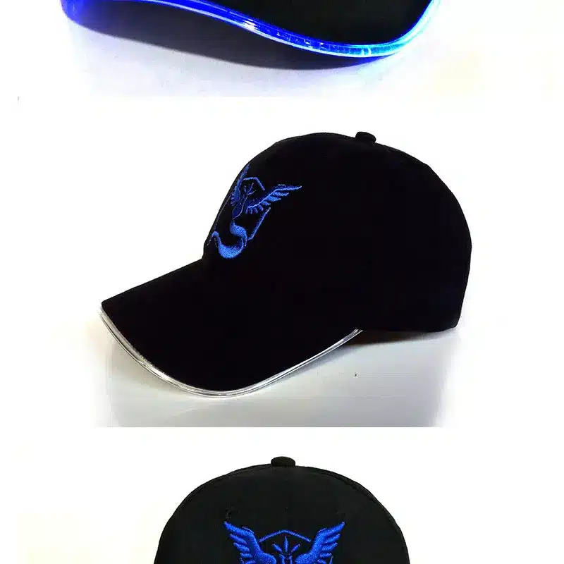 2017 New LED Light Pokemon Go Cap Hat Team Valor Team Instinct Pokemon Baseball Cap for Women Mens Fitted Hats Glow In The Dark 5