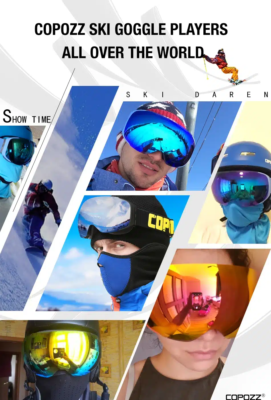 COPOZZ brand ski goggles replaceable magnetic lenses UV400 anti-fog ski mask skiing men women snow snowboard goggles GOG-2181 9