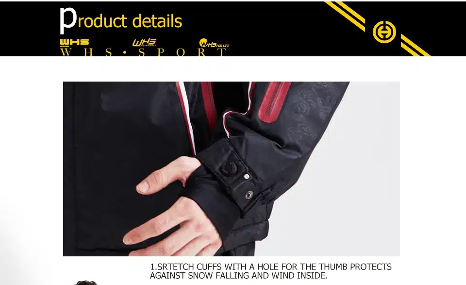 WHS 2017 New Ski Jackets men windproof warm coat male waterproof snowboard jacket teenagers Outdoor sport clothing winter 20