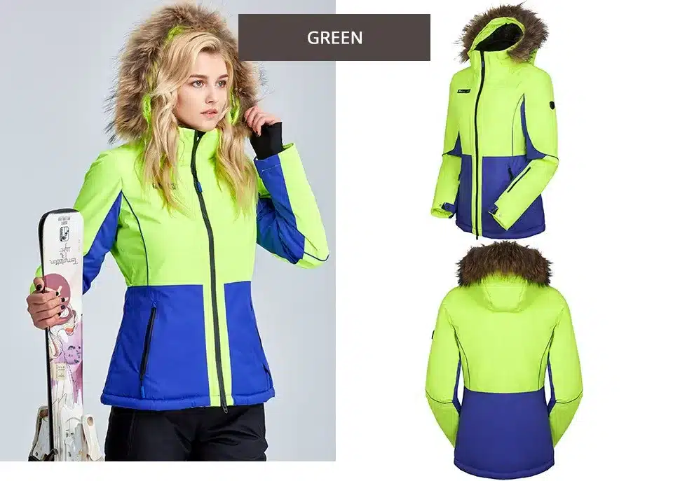 WHS New women ski jackets winter waterproof Fur collar ski coats female outdoor climbing snow jacket skiing coat 14