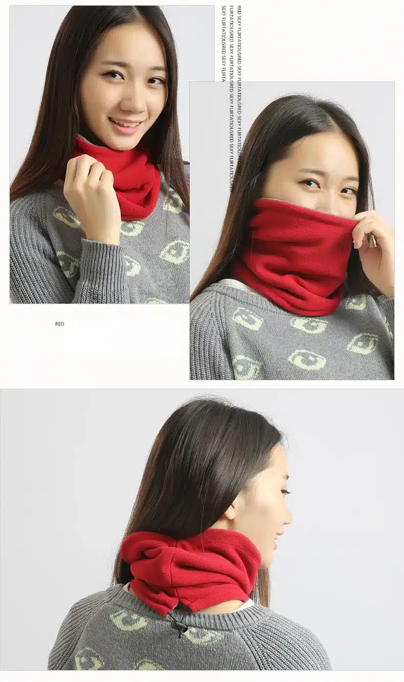 Multi-function Skiing Bibs Cycling Hiking Hat Winter Fleece Scarf Neck Warmer Women Men Snowboarding Face Mask Polar Beanie Hats 14