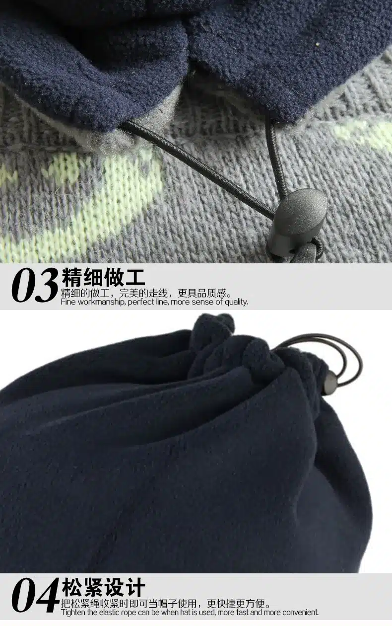 Multi-function Skiing Bibs Cycling Hiking Hat Winter Fleece Scarf Neck Warmer Women Men Snowboarding Face Mask Polar Beanie Hats 17