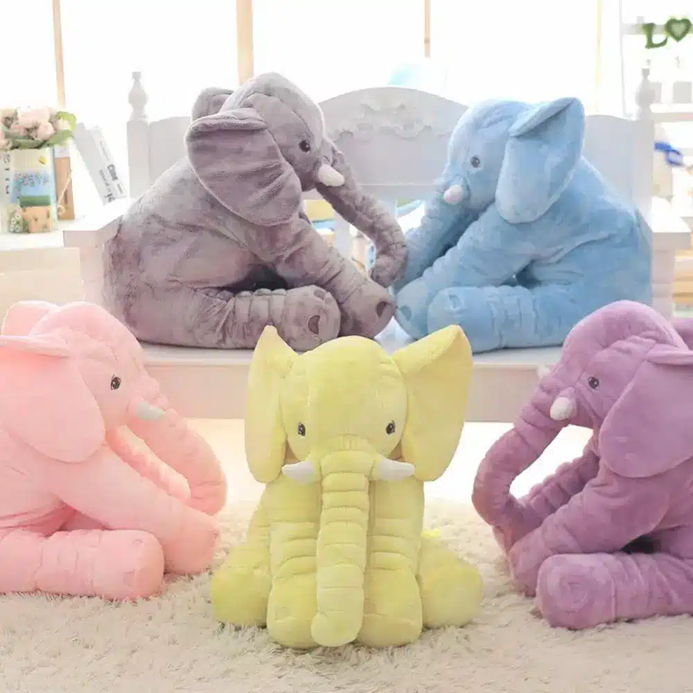 60cm Height Large Plush Elephant Doll Toy Kids Sleeping Back Cushion Cute Stuffed Elephant Baby Accompany Doll Xmas Gift 12