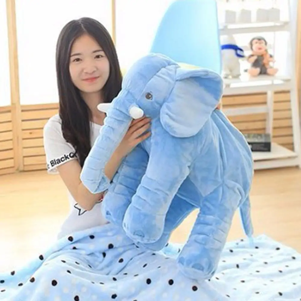 60cm Height Large Plush Elephant Doll Toy Kids Sleeping Back Cushion Cute Stuffed Elephant Baby Accompany Doll Xmas Gift 14
