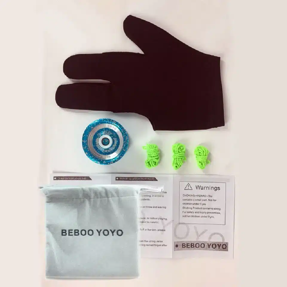 Metal Yoyo Professional Yoyo Set Yo yo + Glove + 3 Strings N12 Yo-yo High Quality Metal Yoyo Classic Toys Diabolo Gift Present 18