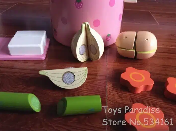 Baby Toys Super Cute Simulation Vegetable Hot Pot Wooden Toys Play Food Prentend Play Food Set Birthday Gift 14