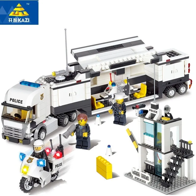 KAZI 6727 Building Blocks Police Station Model Building Blocks 511+pcs Playmobil Blocks DIY Bricks Educational Toys For Children 14