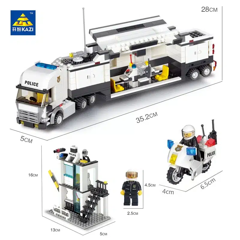 KAZI 6727 Building Blocks Police Station Model Building Blocks 511+pcs Playmobil Blocks DIY Bricks Educational Toys For Children 18