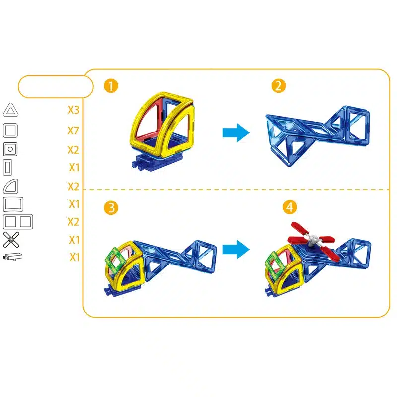 New 2017 70Pcs/Set Magnetic Designer Building Blocks Models Building Toy Plastic DIY Bricks Children Learning Educational Toys 22