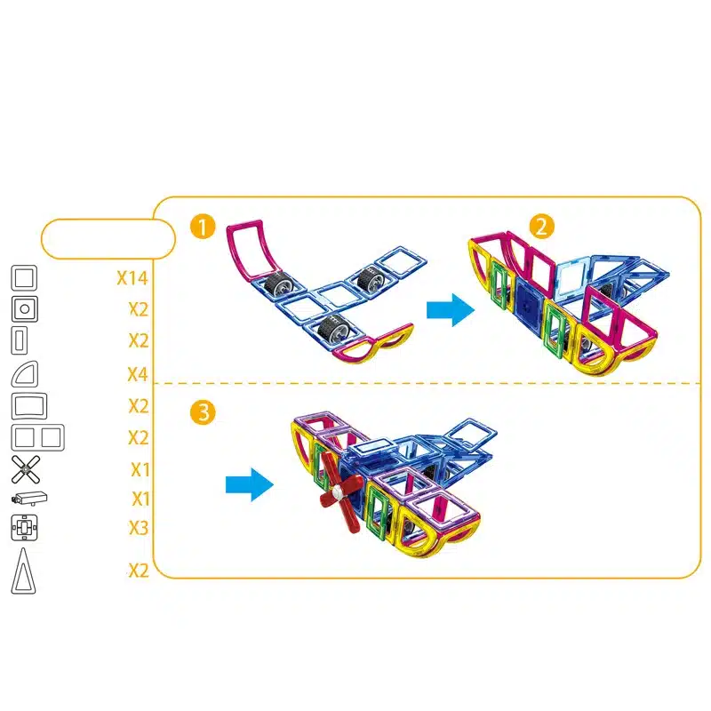 New 2017 70Pcs/Set Magnetic Designer Building Blocks Models Building Toy Plastic DIY Bricks Children Learning Educational Toys 23