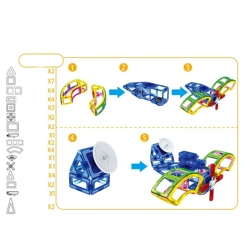 New 2017 70Pcs/Set Magnetic Designer Building Blocks Models Building Toy Plastic DIY Bricks Children Learning Educational Toys 24