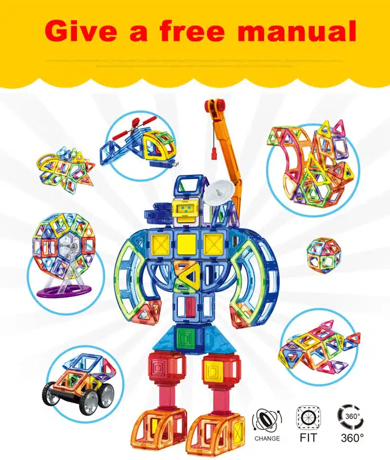 New 2017 70Pcs/Set Magnetic Designer Building Blocks Models Building Toy Plastic DIY Bricks Children Learning Educational Toys 32