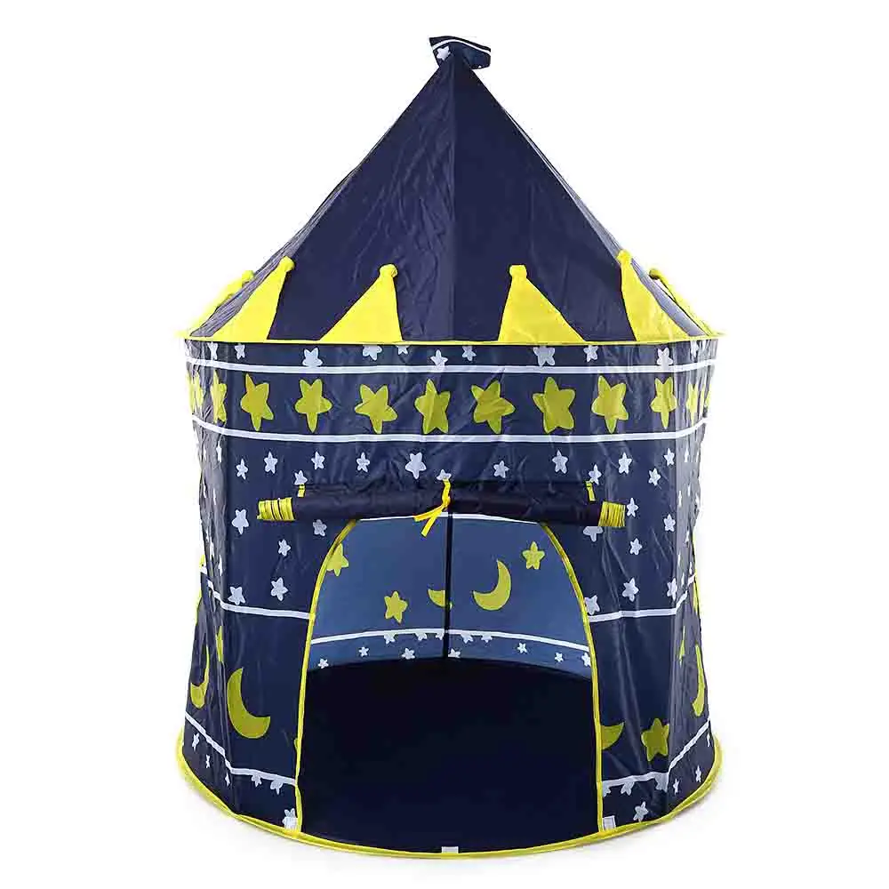 3 Colors Play Tent Portable Foldable Tipi Prince Folding Tent Children Boy Castle Cubby Play House Kids Gifts Outdoor Toy Tents 16