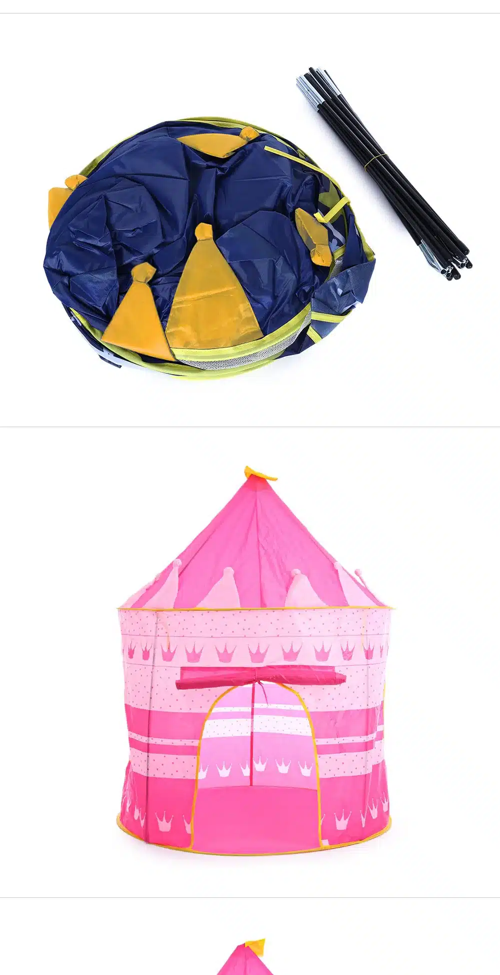 3 Colors Play Tent Portable Foldable Tipi Prince Folding Tent Children Boy Castle Cubby Play House Kids Gifts Outdoor Toy Tents 21
