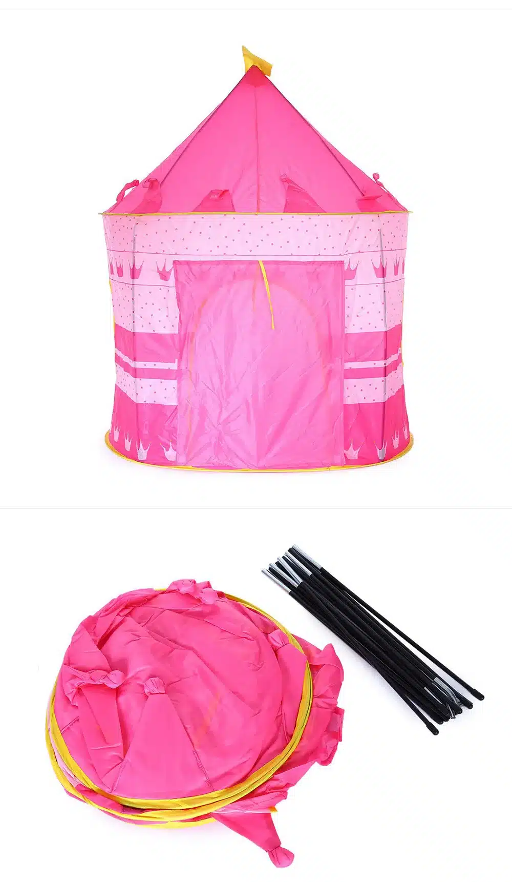 3 Colors Play Tent Portable Foldable Tipi Prince Folding Tent Children Boy Castle Cubby Play House Kids Gifts Outdoor Toy Tents 23