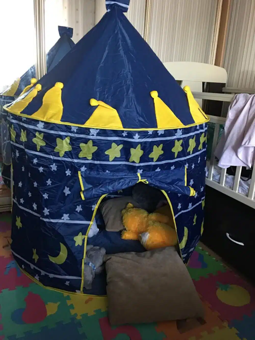 3 Colors Play Tent Portable Foldable Tipi Prince Folding Tent Children Boy Castle Cubby Play House Kids Gifts Outdoor Toy Tents 24