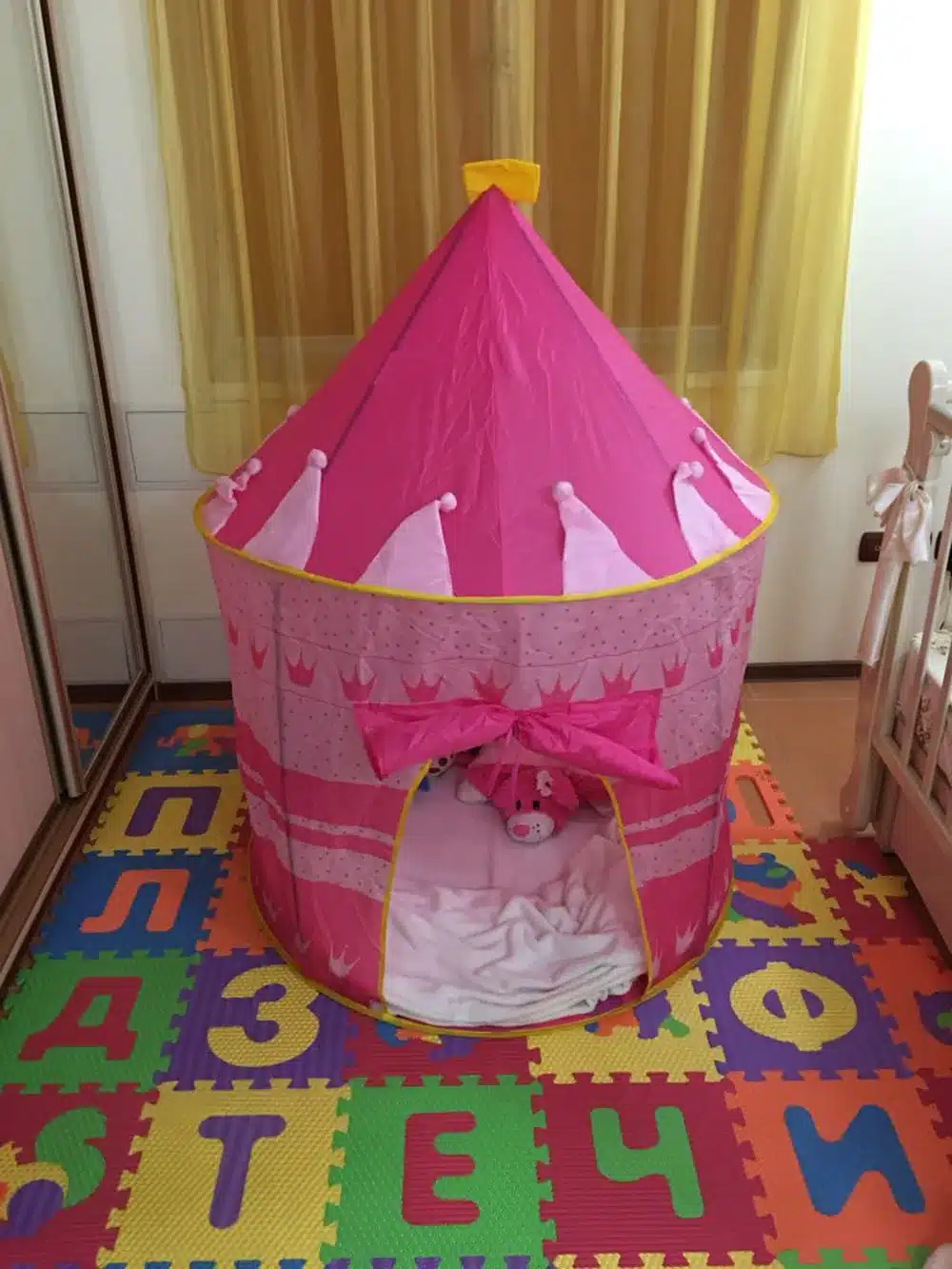 3 Colors Play Tent Portable Foldable Tipi Prince Folding Tent Children Boy Castle Cubby Play House Kids Gifts Outdoor Toy Tents 25