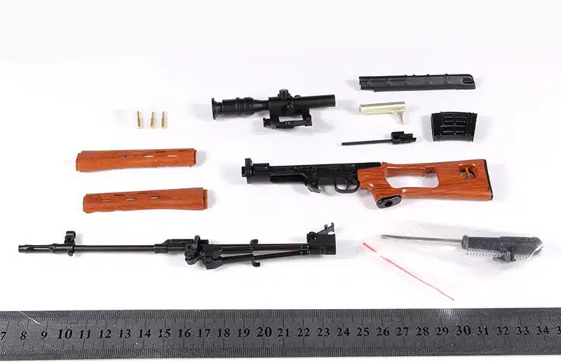1:3.5 Assemble SVD Gun Model Can not Shoot DIY Gun Metal Alloy Toy Removable Model Sniper Rifle Gun Toy Gift for Children 10