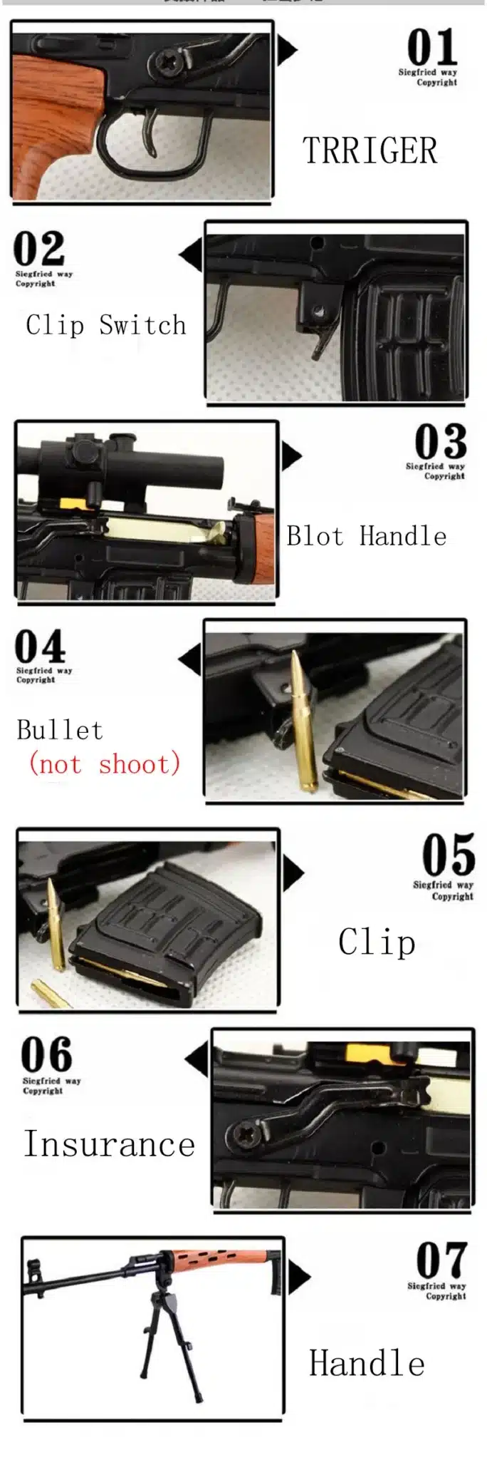 1:3.5 Assemble SVD Gun Model Can not Shoot DIY Gun Metal Alloy Toy Removable Model Sniper Rifle Gun Toy Gift for Children 20