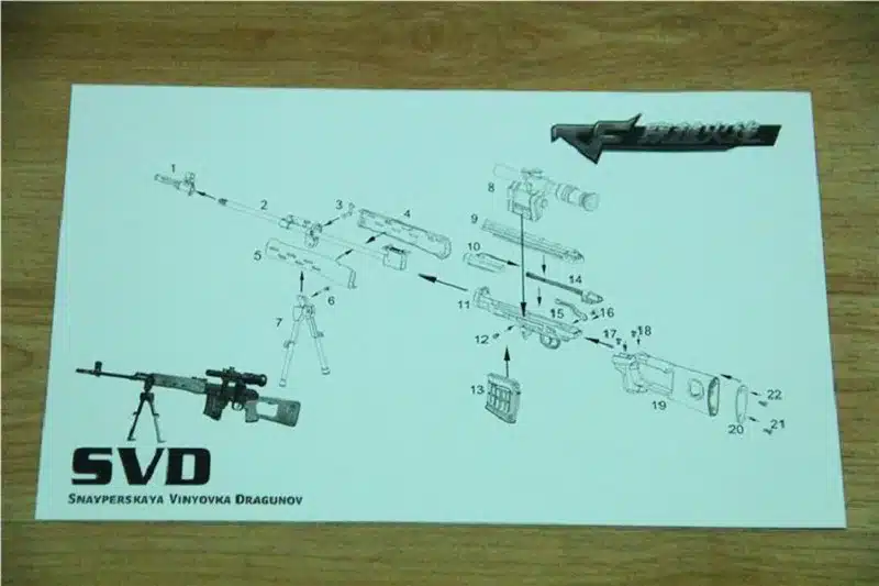 1:3.5 Assemble SVD Gun Model Can not Shoot DIY Gun Metal Alloy Toy Removable Model Sniper Rifle Gun Toy Gift for Children 21