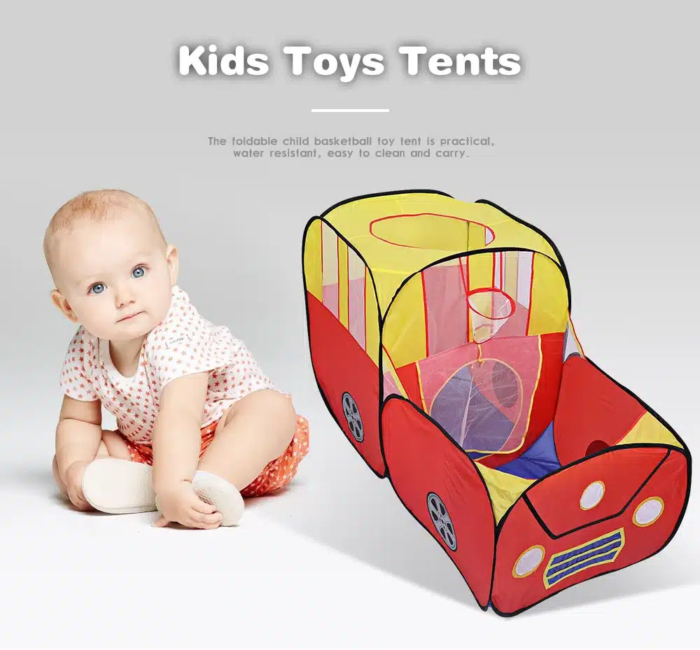 Safety Car Shape foldable tent for kids Plastic Toy Tents safety ball pit pool game Huge Tent for Children Indoor Play Yard 10