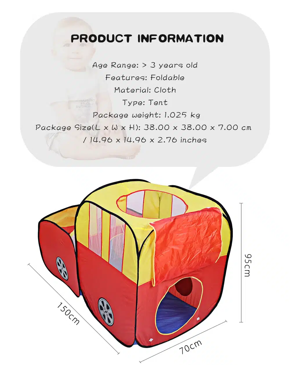 Safety Car Shape foldable tent for kids Plastic Toy Tents safety ball pit pool game Huge Tent for Children Indoor Play Yard 11